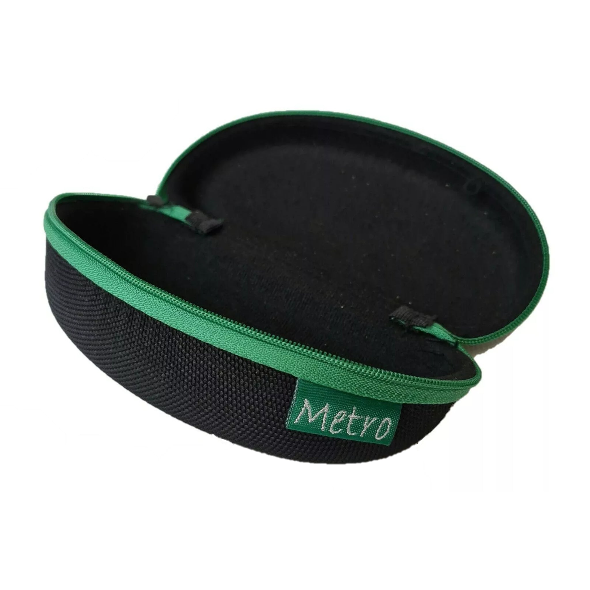 Hard Glasses Case for Sunglasses and Eyewear with Zip Closure – Metro Black Green
